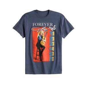 Forever Dolly Parton T Shirt Heather Blue  Graphic Tee  Size Large Pull Over